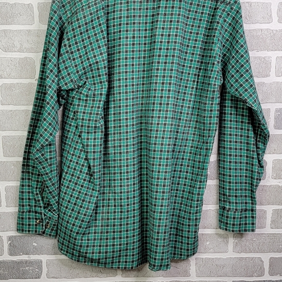 Red Oak Ranch Western Wear Apparel Blue Flannel Style Button Down Men's M Tall - Picture 9 of 11